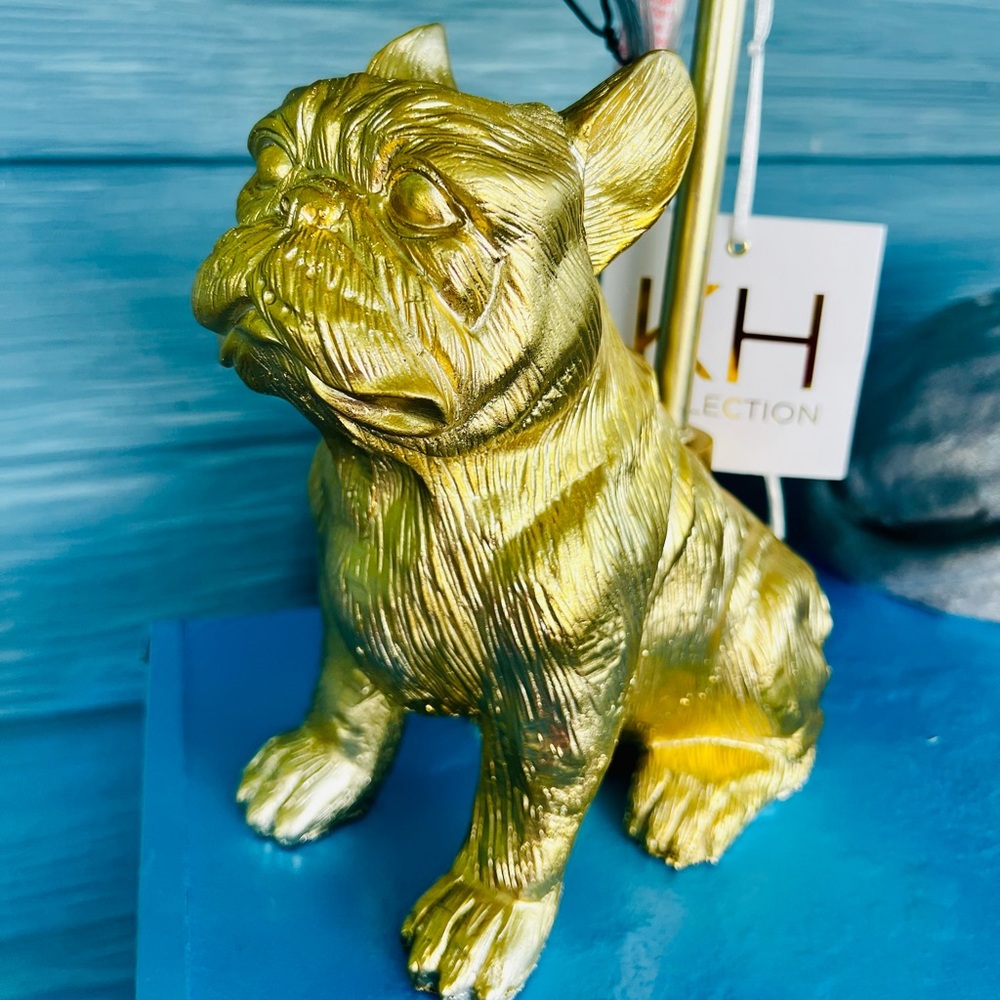 NWT Brushed Gold Little FRENCH BULLDOG Desk Table Lamp